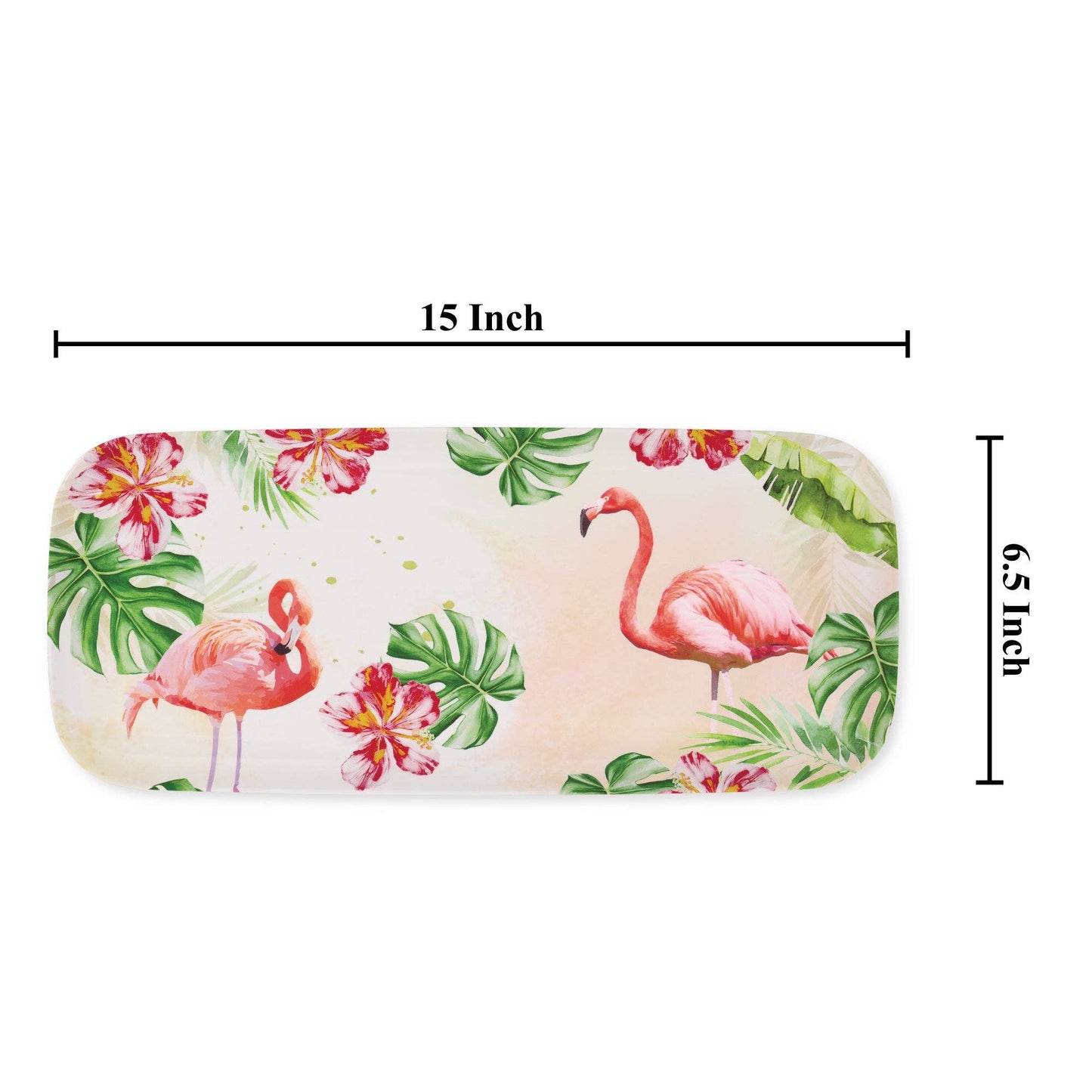 Flamingo 15" Melamine Rectangle Tray