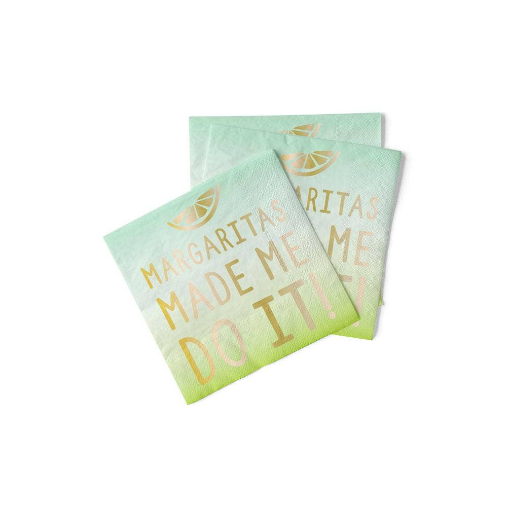 Cocktail Napkins | Margaritas Made Me Do It - Foil - 20ct