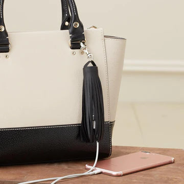 Faux Leather Tassel Power bank