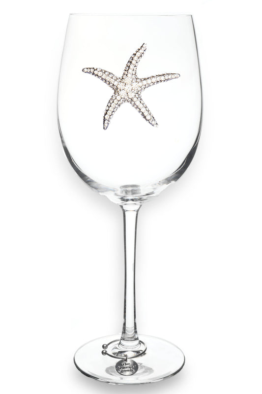 Starfish Jeweled Stemmed Wine Glass