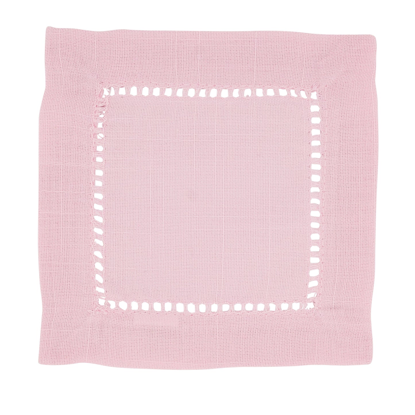 Poly Hemstitched Cocktail Napkin: White / 6"