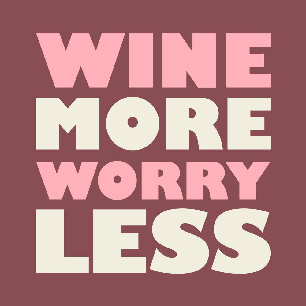 Wine More Worry Less Cocktail Napkins - 20ct