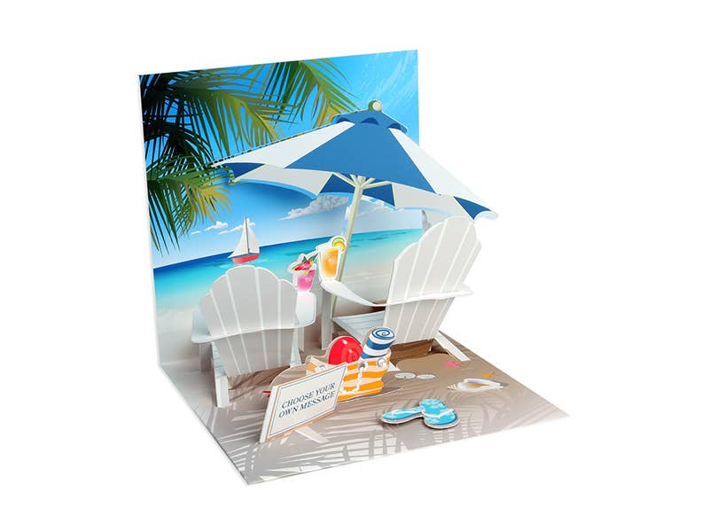 Tropical Beach Pop-Up Card