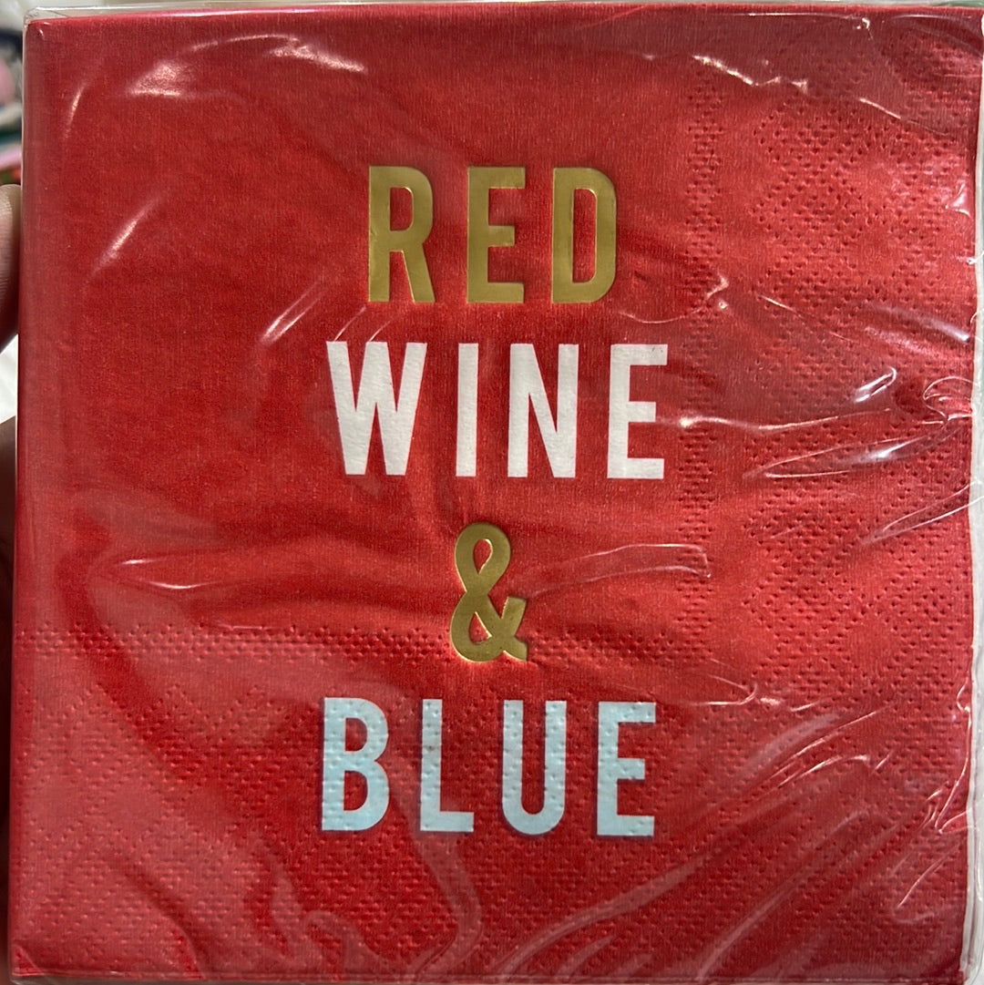 Bev. Napkin - Red, Wine & Blue-S/20 : BEVERAGE