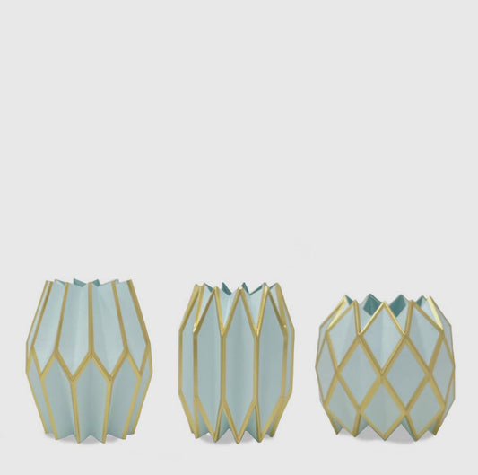 Aqua Paper Vase