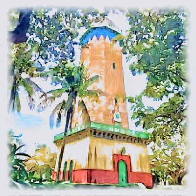 Gables Water Tower 8x8 Canvas