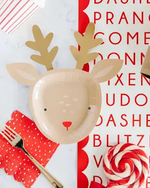 DEAR RUDOLPH REINDEER PAPER PLATES