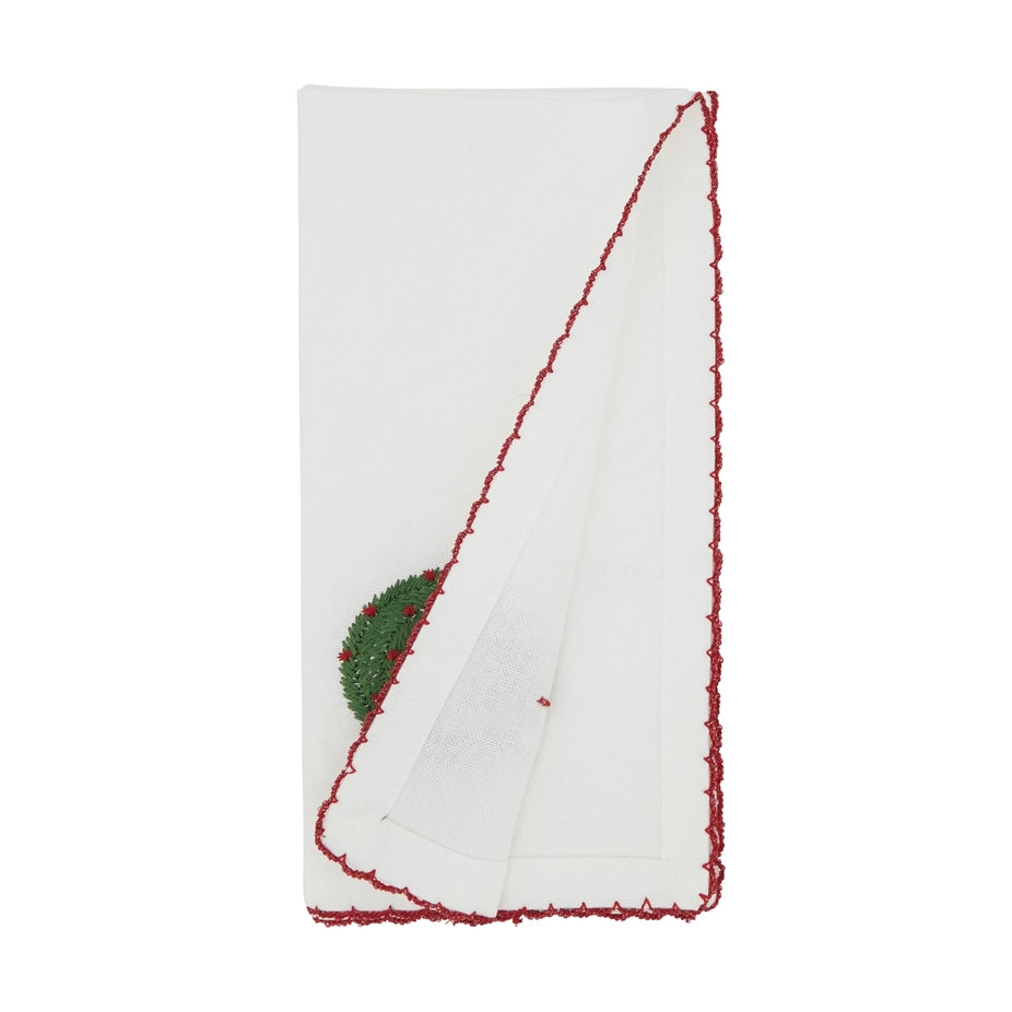 Whip Stitch Wreath Napkin: White / 18"
