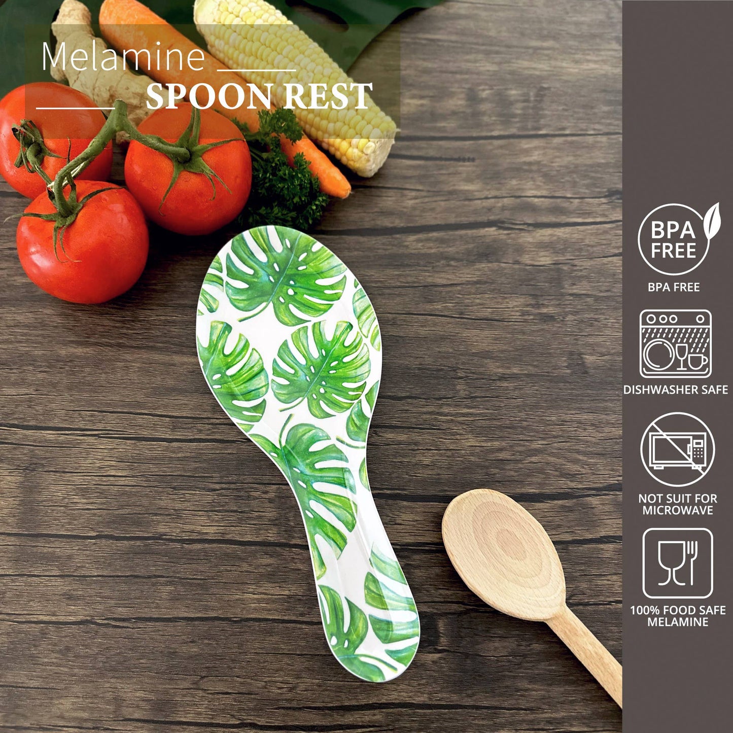 2-Piece Monstera Melamine Salad Server