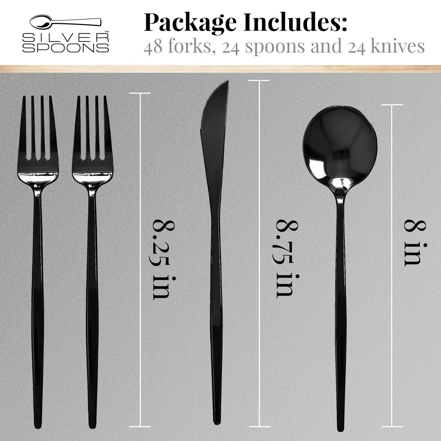 Black Flatware Set (96 Pc)