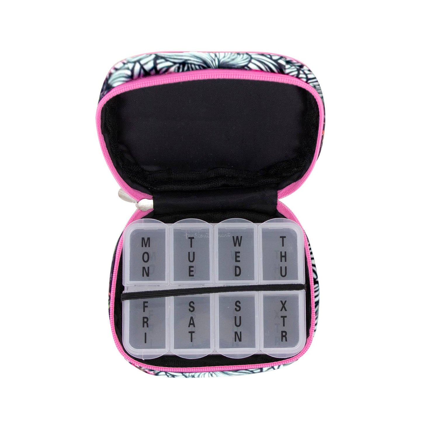 Wellness Keeper Zippered Pill & Vitamin Case Open Stock: Coral Run