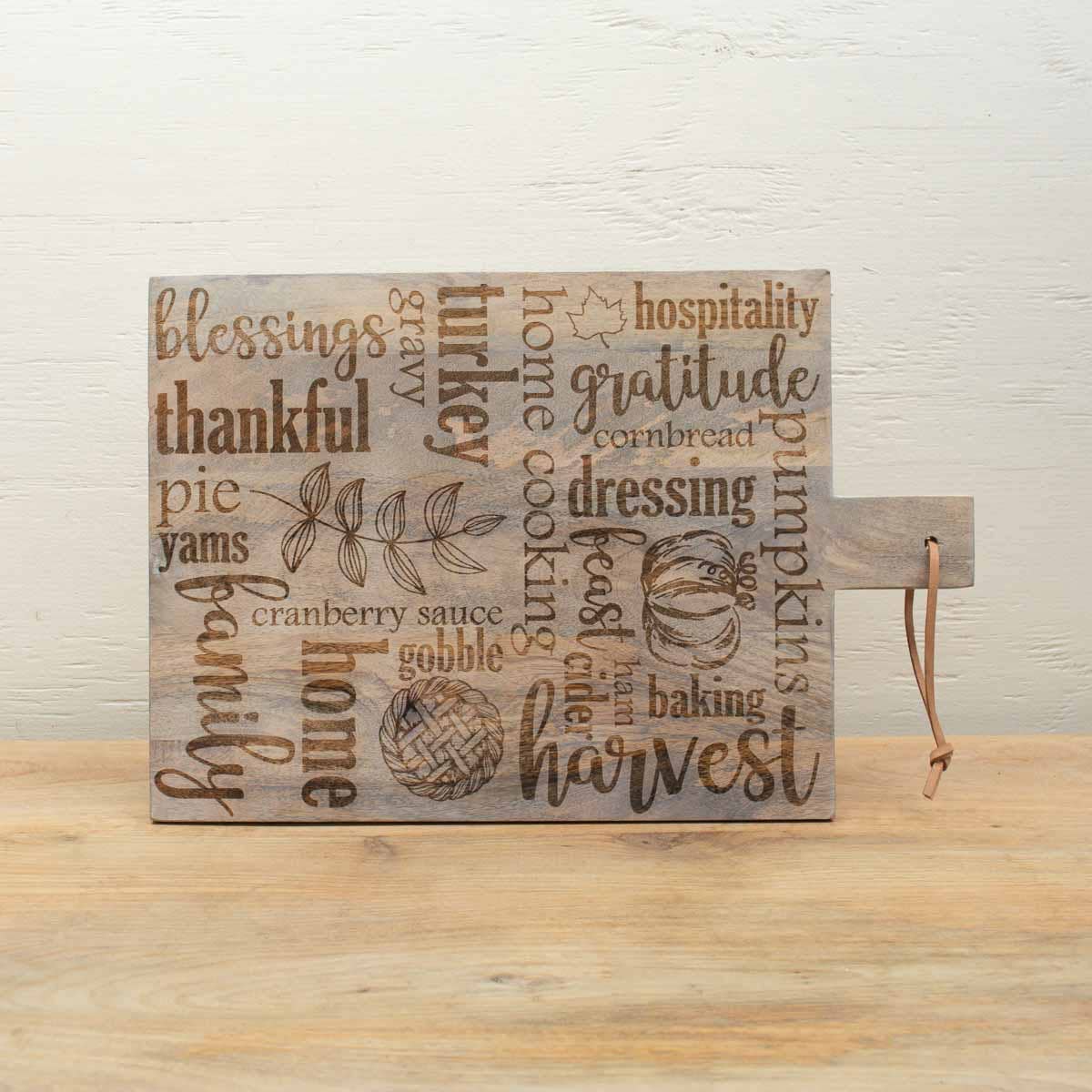 Thanksgiving Blessings Serving Board   Natural    12x18