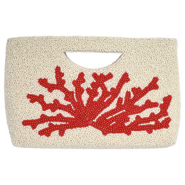 Coral Half Moon Clutch