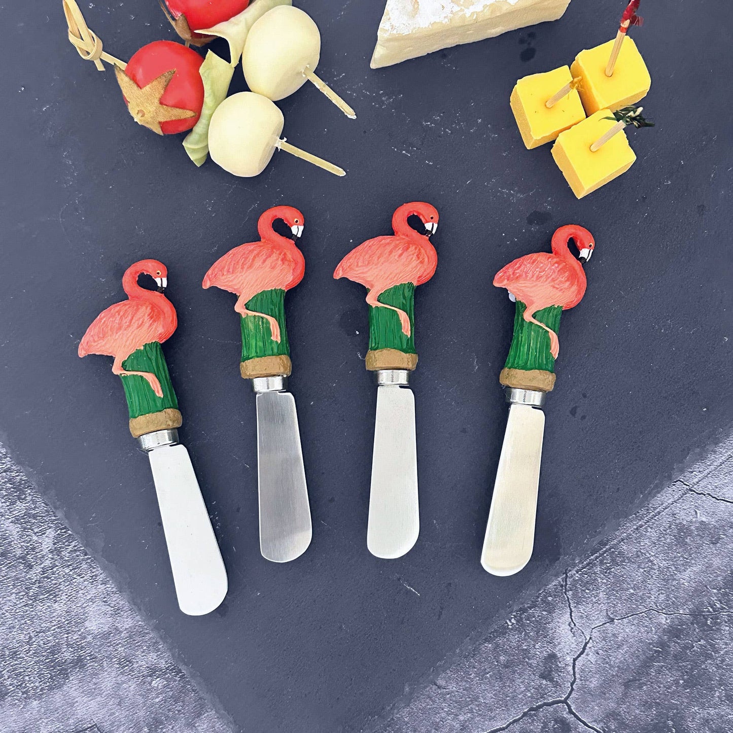 Flamingo Polyresin Cheese Spreader Set of 2