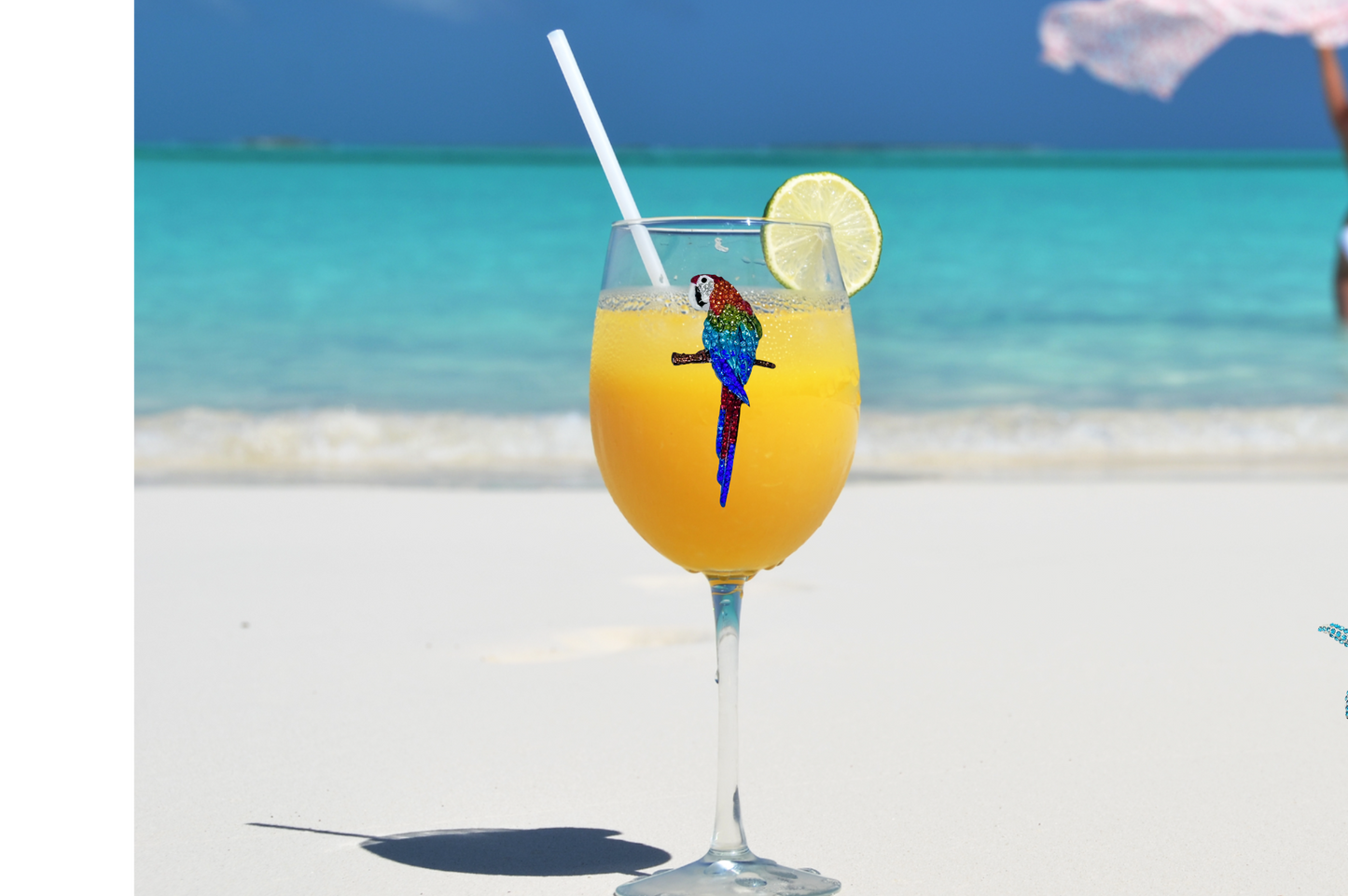 Parrot Jeweled Stemmed Wine Glass