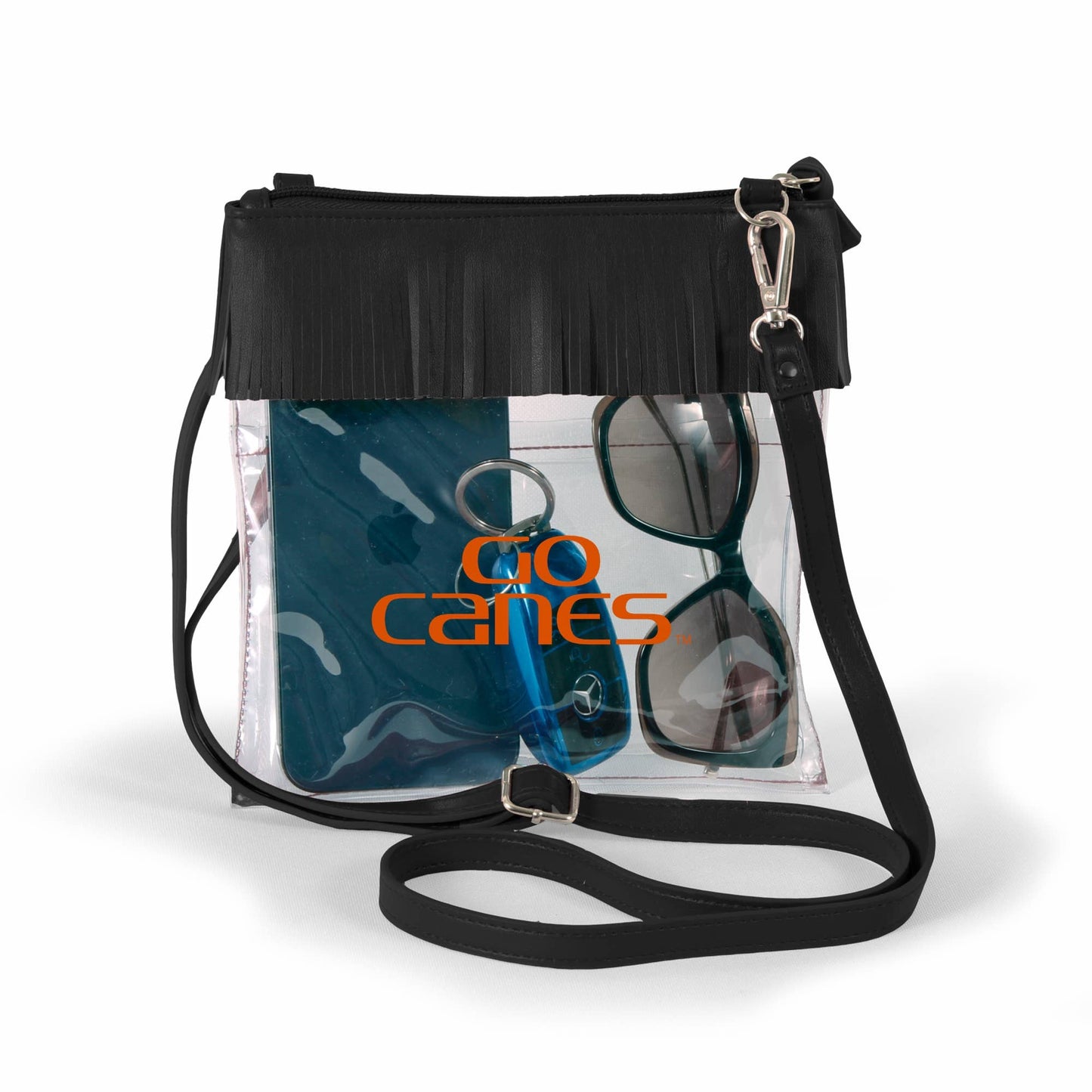 Miami Clear crossbody with fringe by Desden: Default Value
