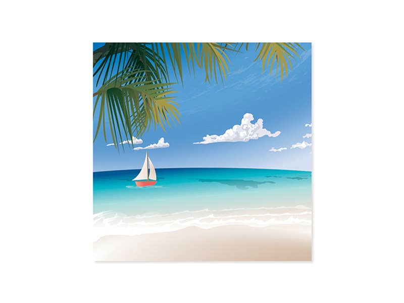 Tropical Beach Pop-Up Card