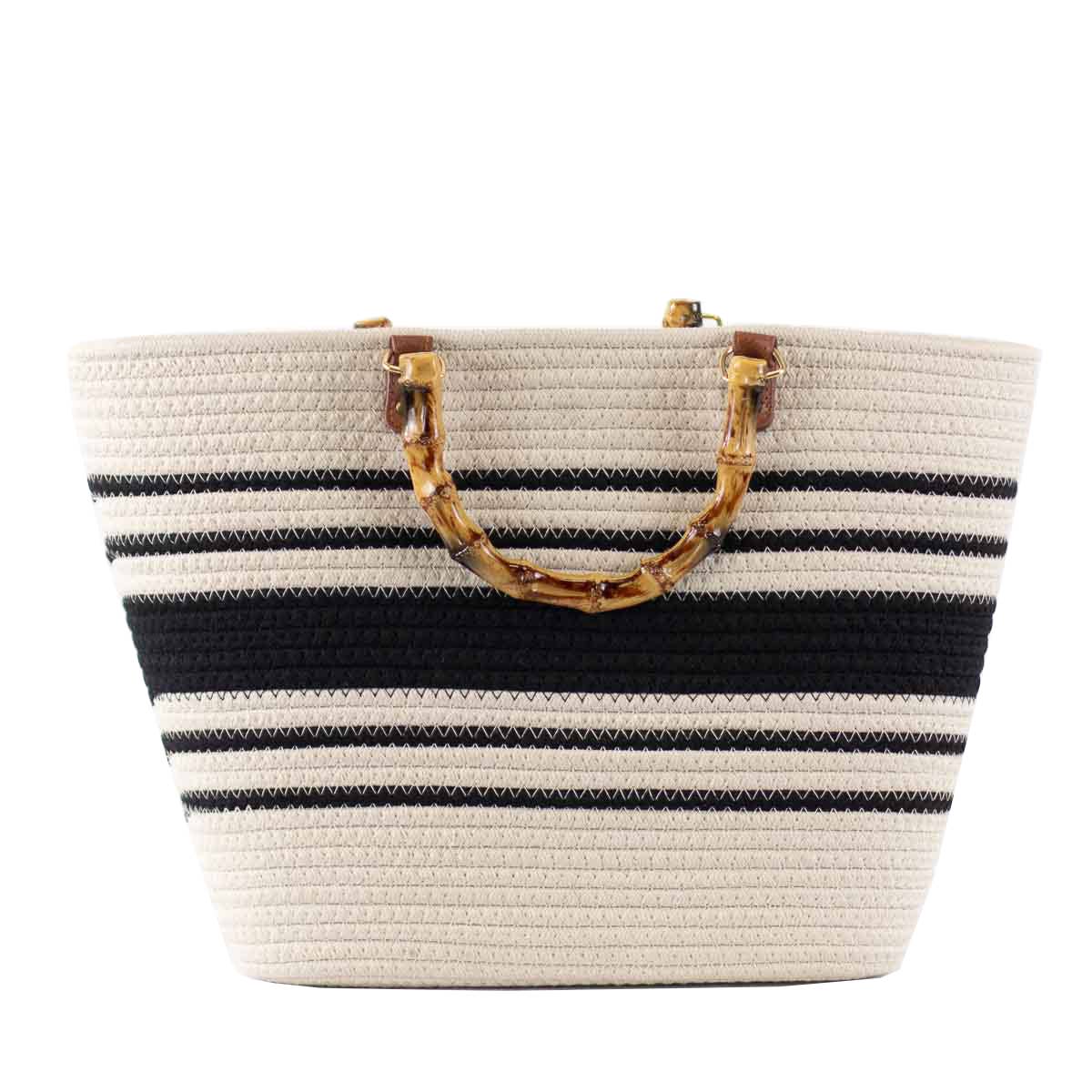 Bonnie Tote Natural/Black 19x11.5x3.5
