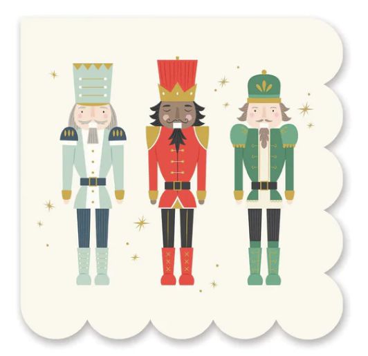 PLTS389N - Nutcracker Scallop Paper Cocktail Napkin