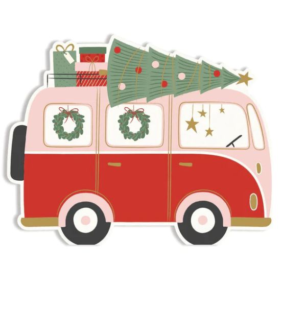 PLTS394N - Christmas Van Shaped Paper Dinner Napkin