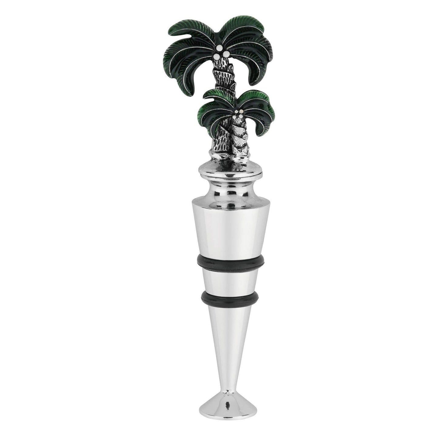 Palm Tree Zinc Alloy Wine Bottle Stopper, Painted: 4 1/4" L / Zinc Alloy