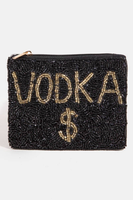 Vodka Money Seed Beaded Coin Purse: MULTI