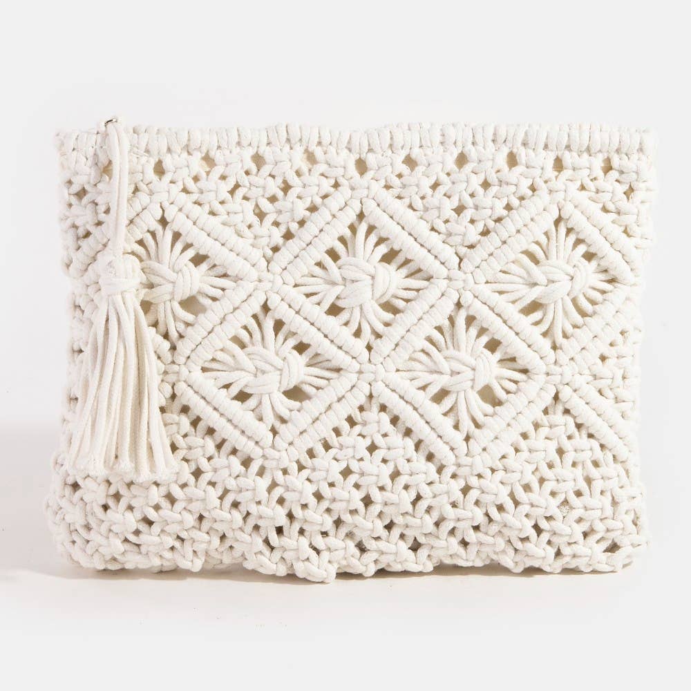 Crochet Clutch Tassel Bag: TA