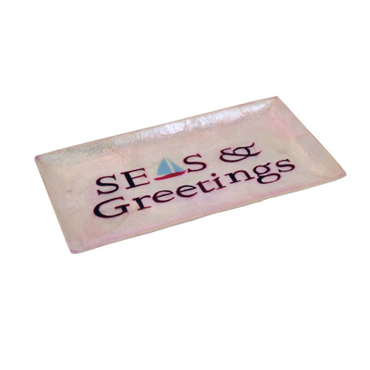 Christmas Seas & Greetings Capiz Coastal Trinket Tray