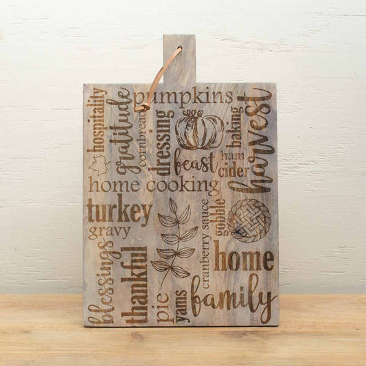 Thanksgiving Blessings Serving Board   Natural    12x18