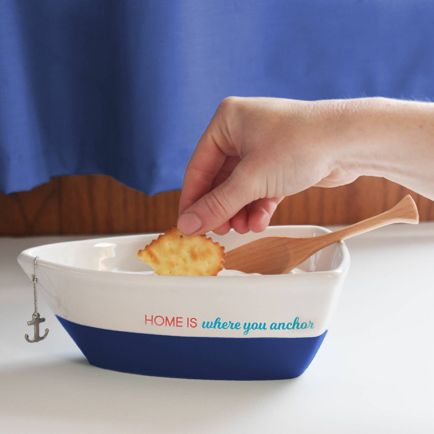 Boat Serving Dish with Oar Home - 7"