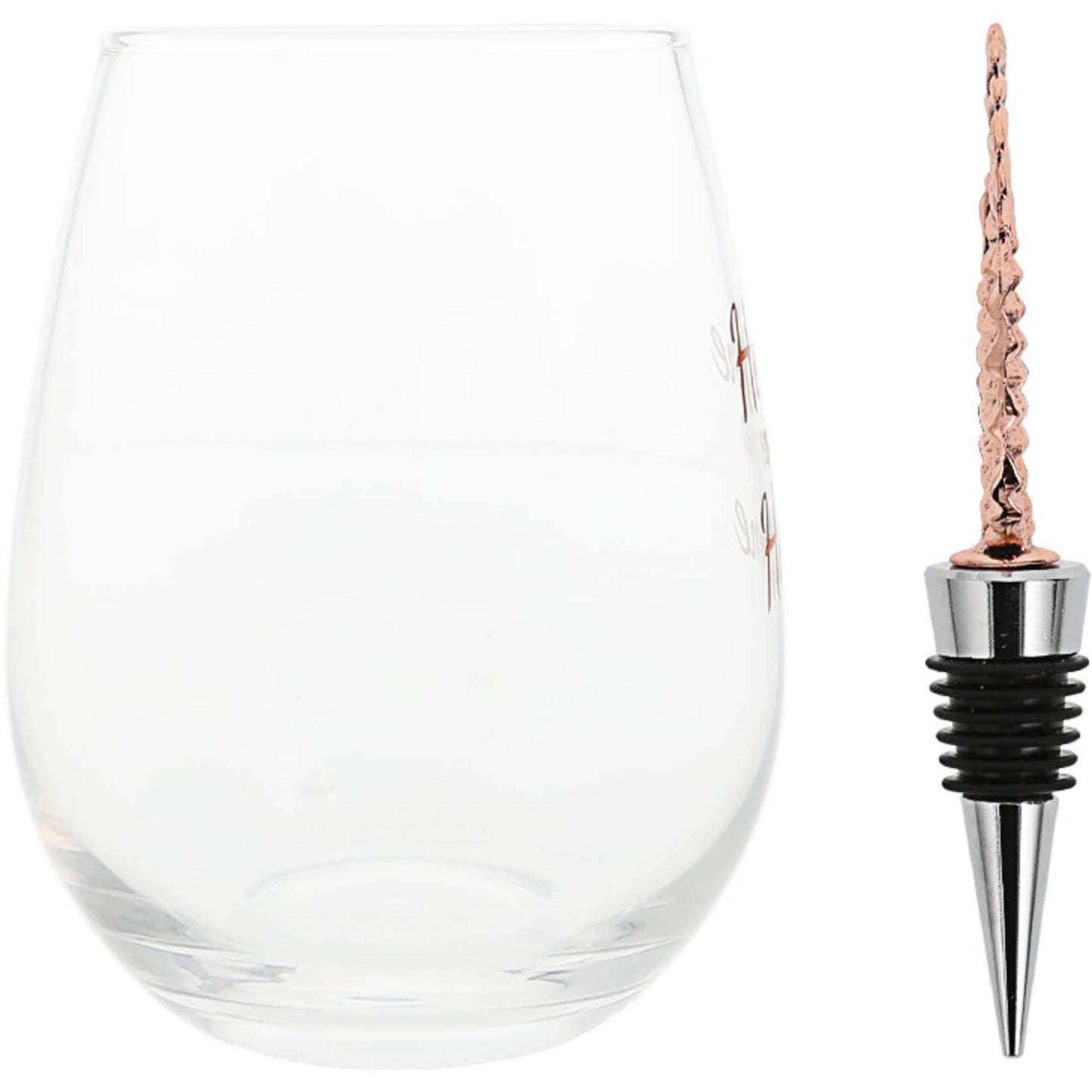 Pineapple Home Sweet Home - Bottle Stopper and 20 oz Stemless Gift Set