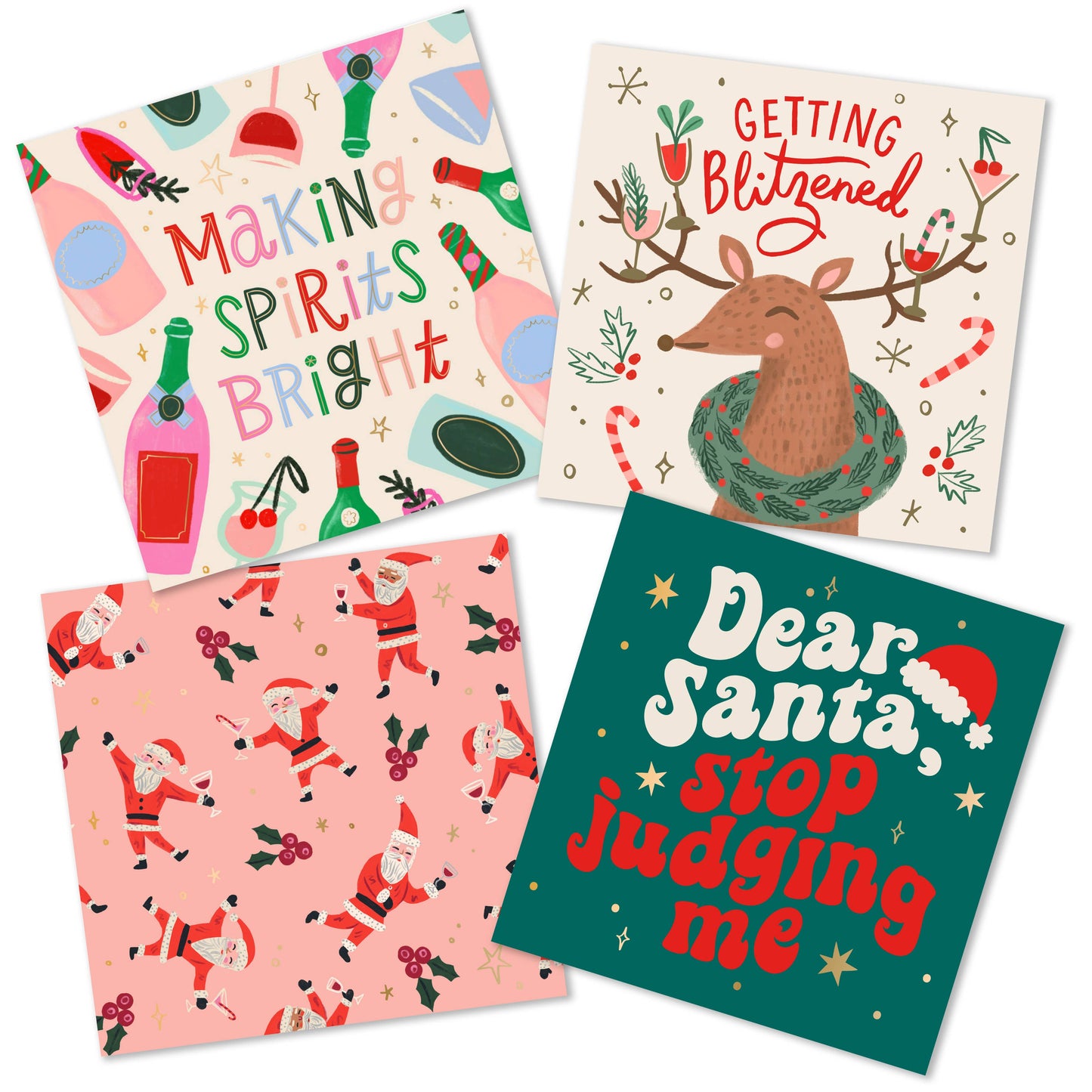 Funny Christmas Cocktail Napkins | Getting Blitzened - 20ct: Default Title