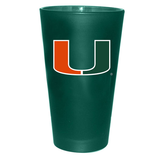 16oz Color Frosted Pint Color Logo, Miami Hurricanes