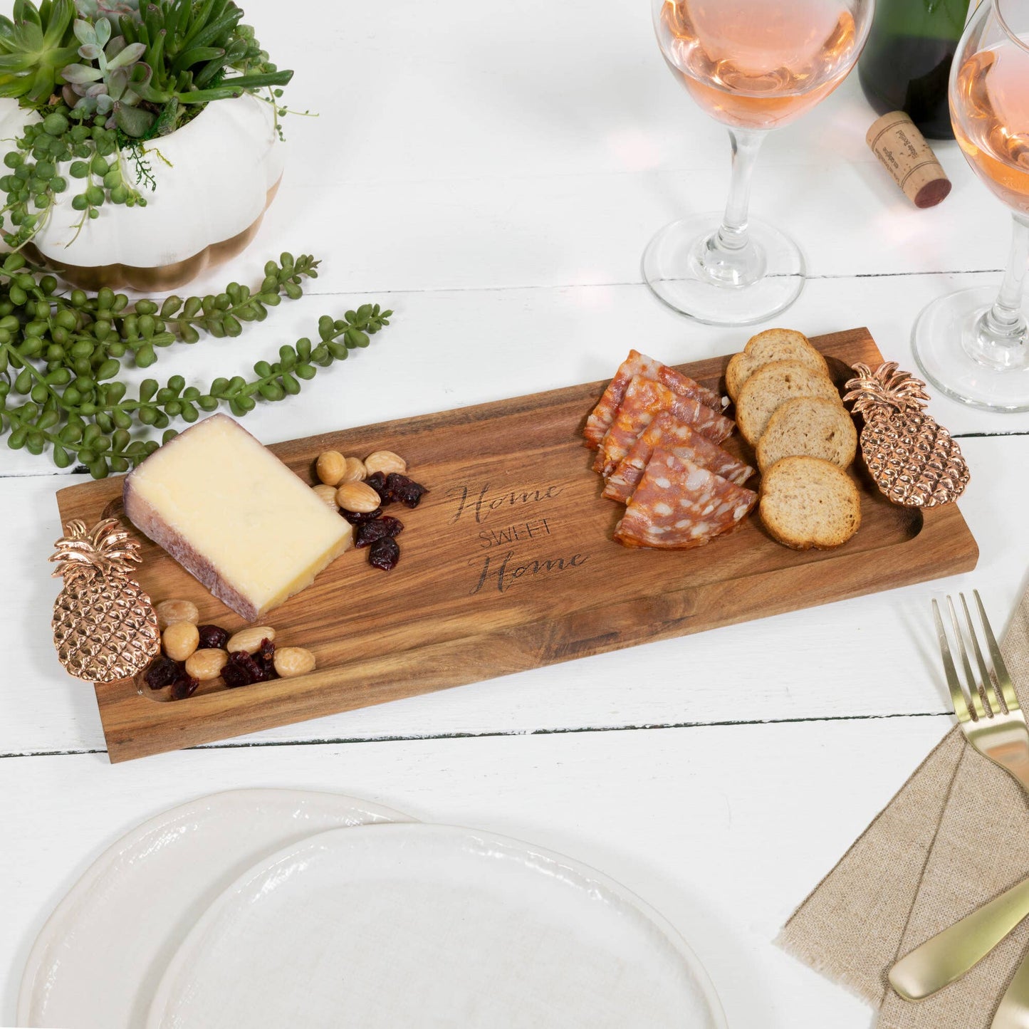 Pineapple Home Sweet Home - 14.25" Acacia Serving Board