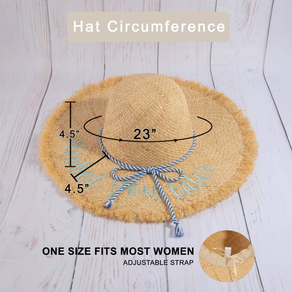 Alcohol You Later Raffia Sun Hat: BL