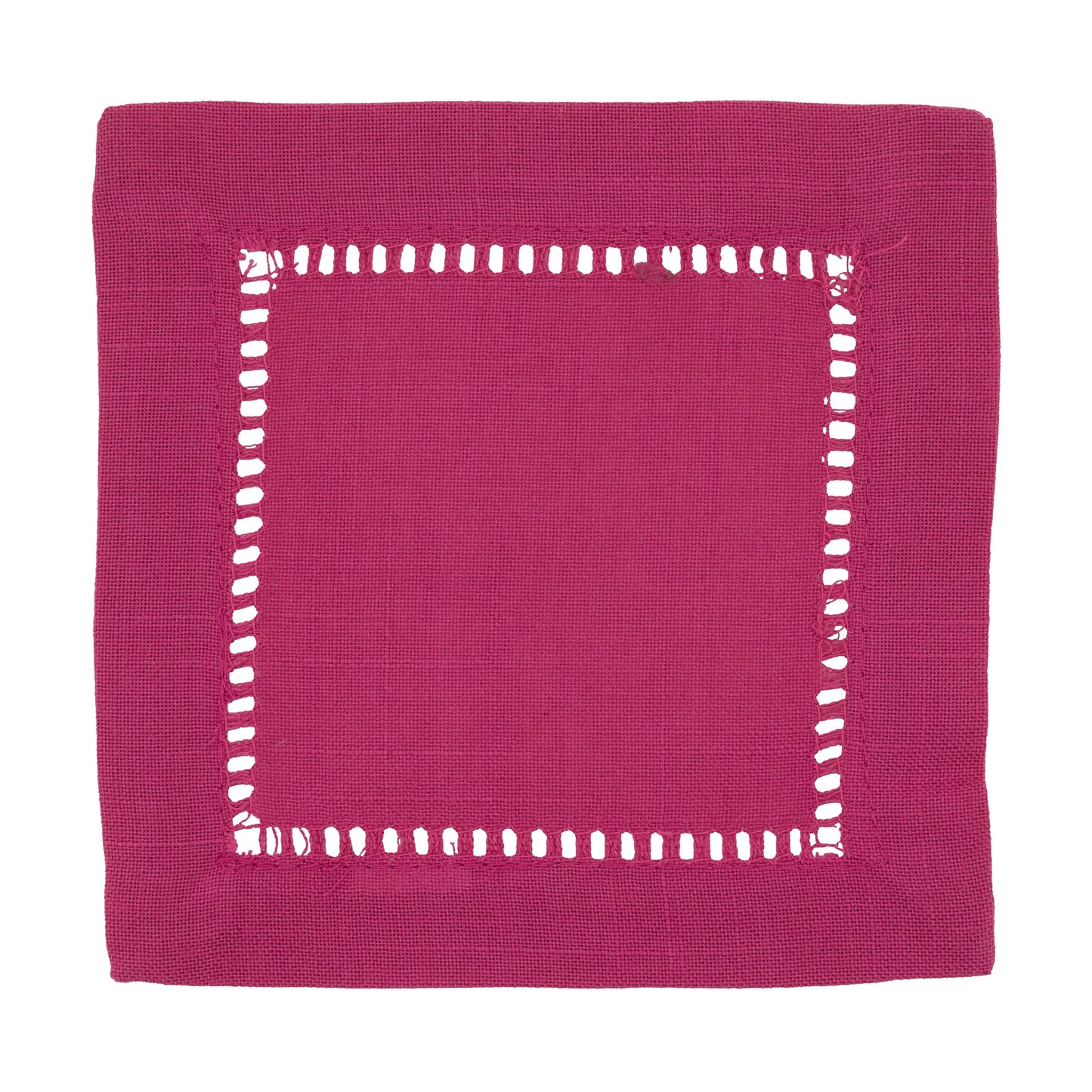 Poly Hemstitched Cocktail Napkin: White / 6"