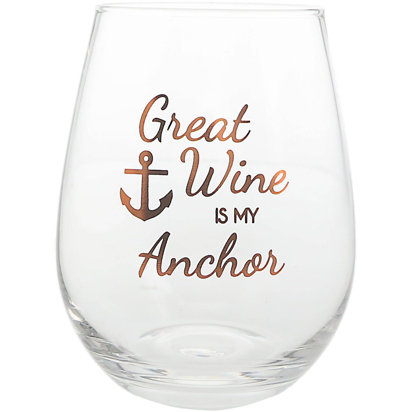 Anchor - Bottle Stopper and 20 oz Stemless Gift Set