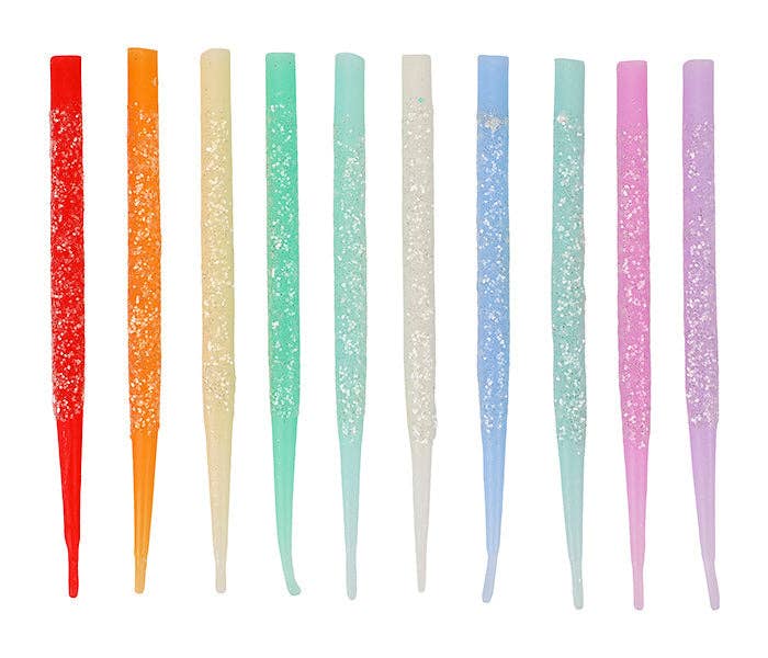 Rainbow Glitter Birthday Candles (set of 10)