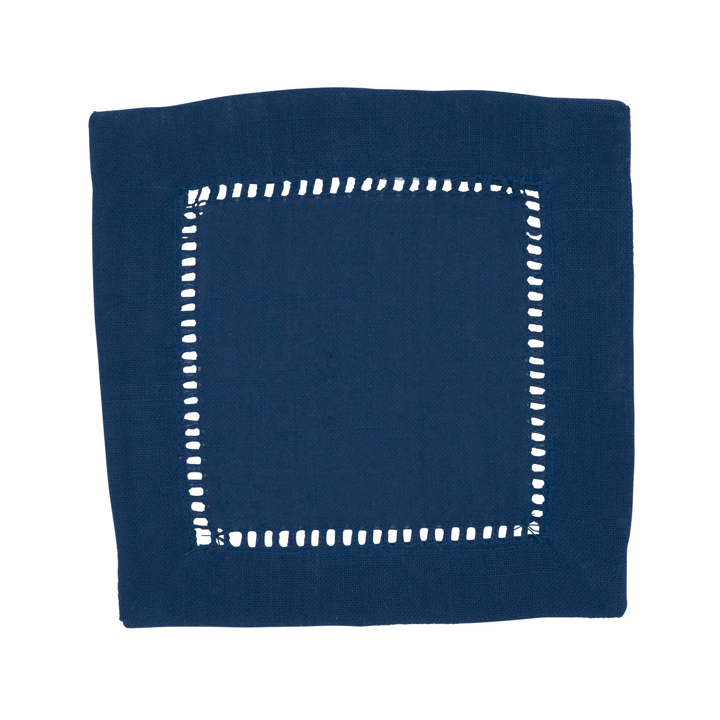 Poly Hemstitched Cocktail Napkin: White / 6"