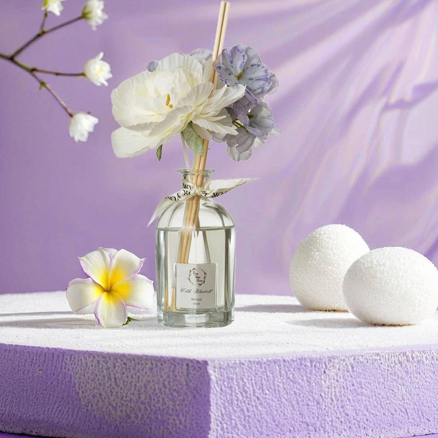 Reed Diffuser Sets Faux Flowers 120Ml / 4.05 FL oz - Fleur d’ Jardin: Fleur d’ Jardin
