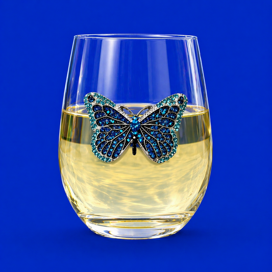 Blue Butterfly Stemless