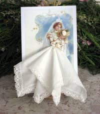 June Lovely Bride Hankie Card: White Hankie