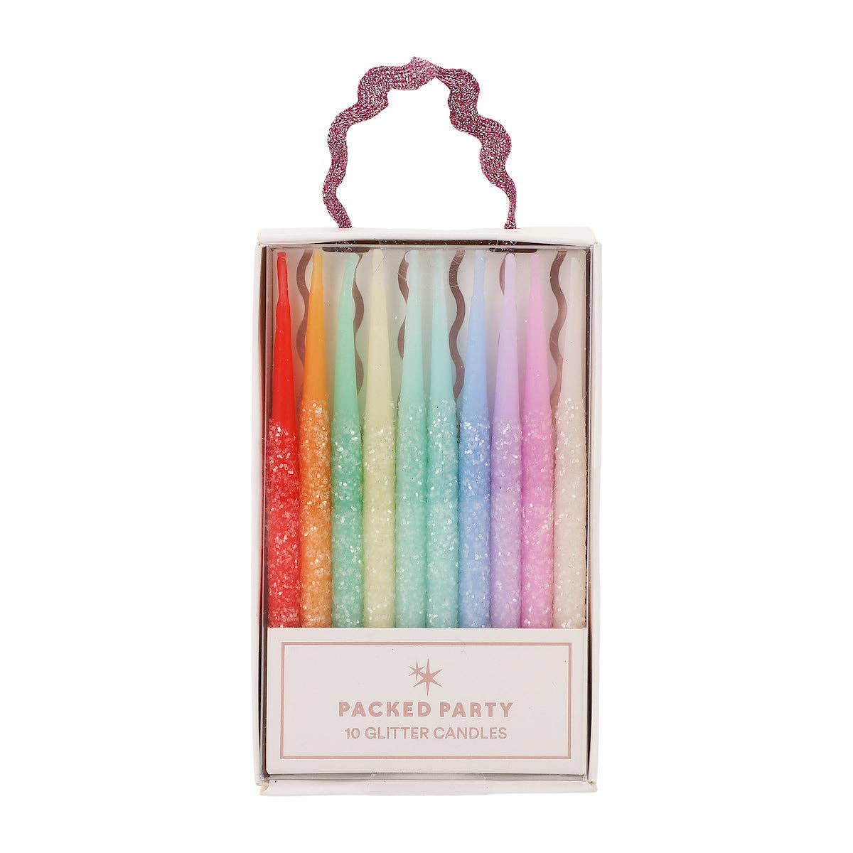 Rainbow Glitter Birthday Candles (set of 10)