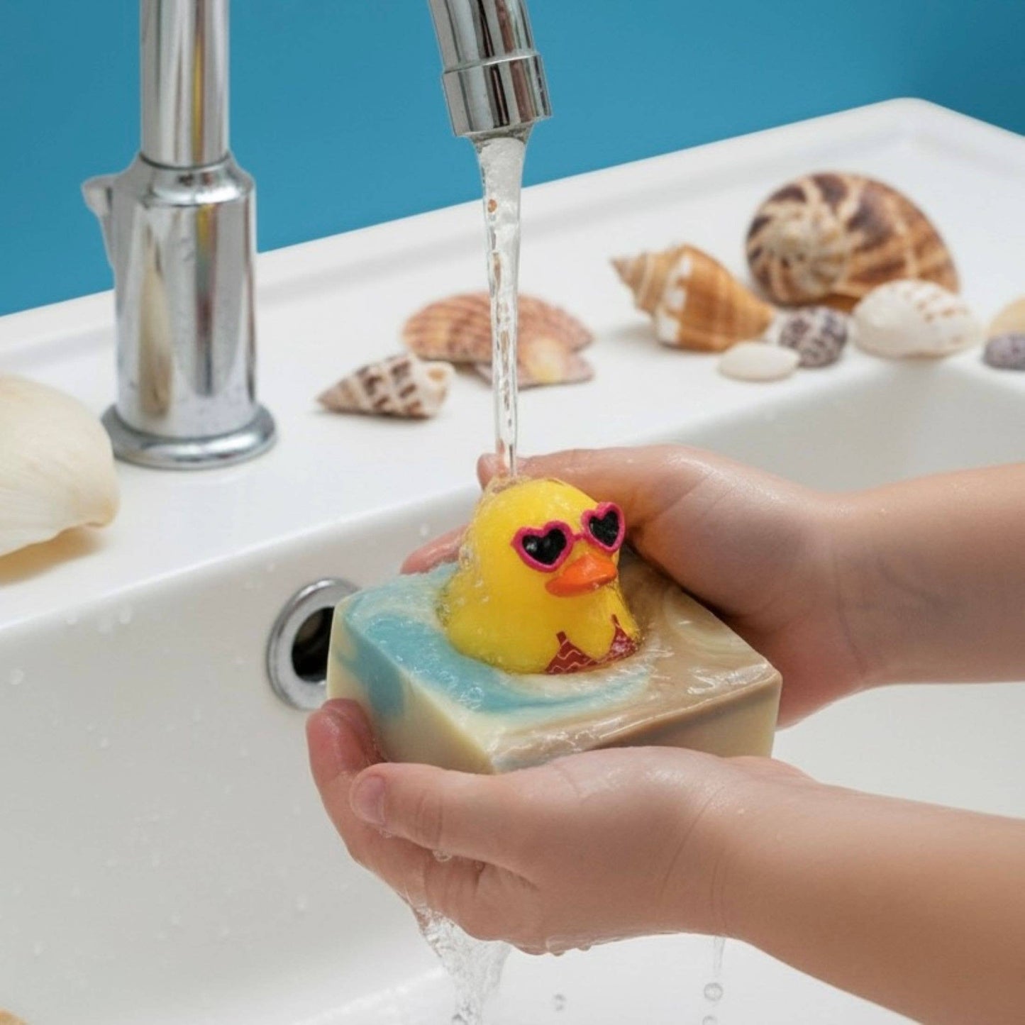 Summer Surf's Up Duckling Handmade Soap Bar for Kids VEGAN