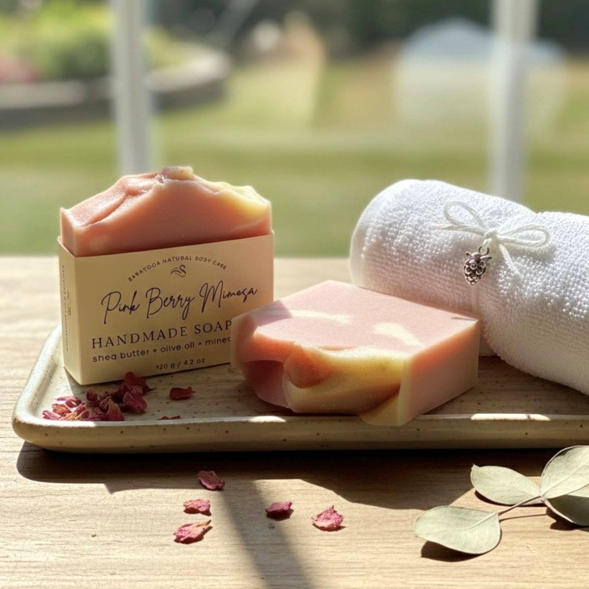Pink Berry Mimosa Handmade Soap Bar VEGAN COLD PROCESS