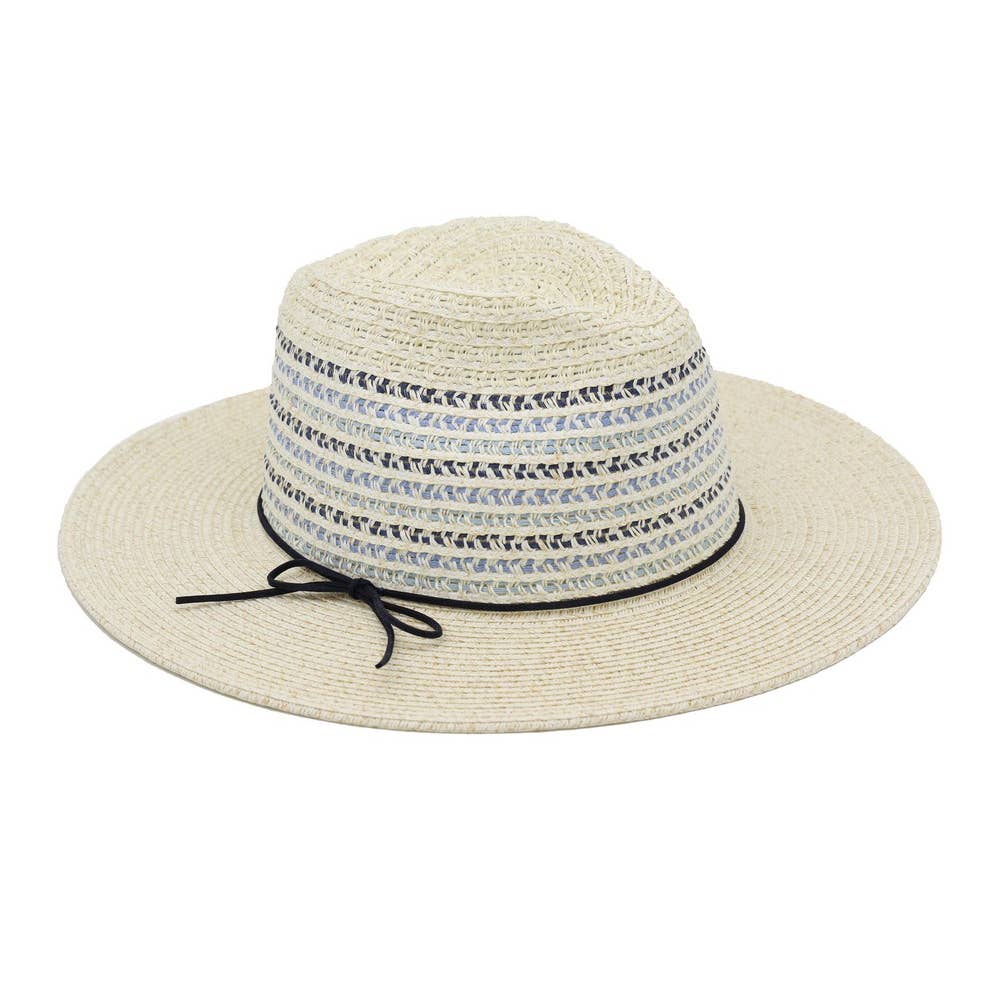 Multicolor Woven Straw Fedora Hat: NA