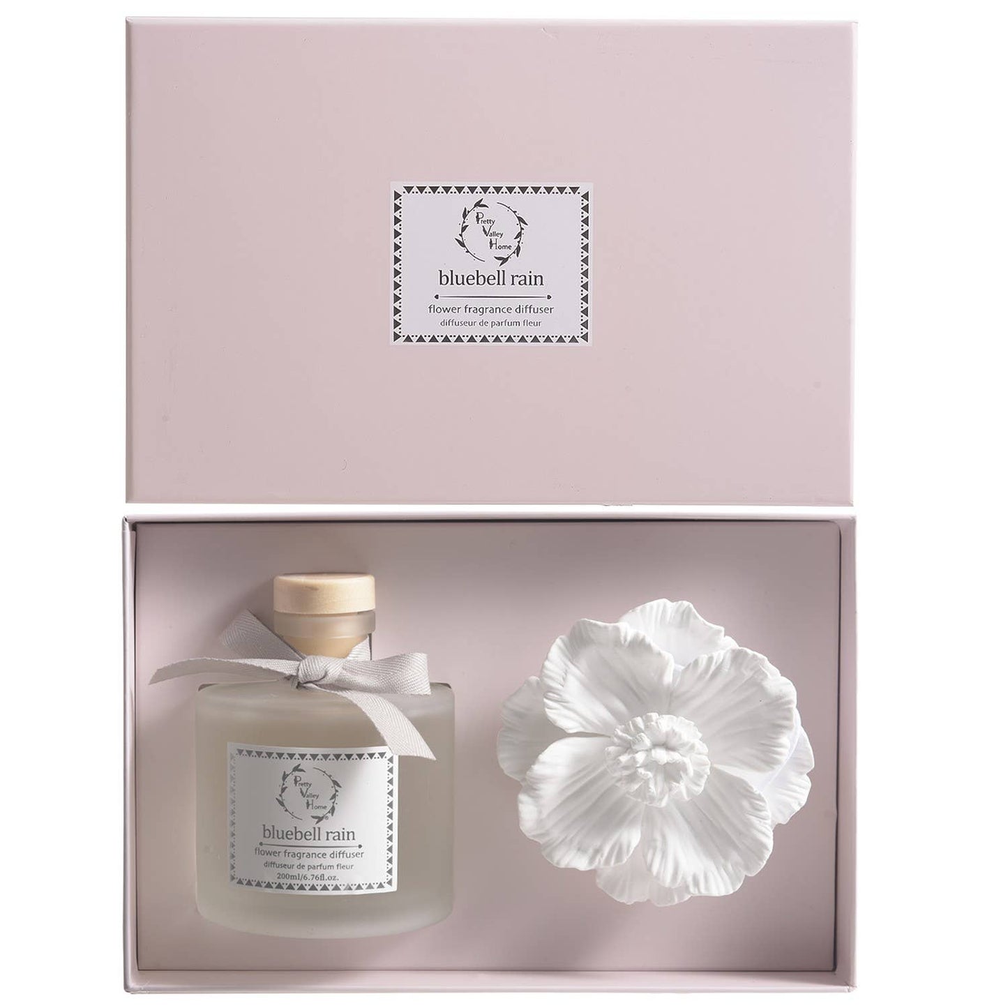 Green - Diffuser Sets Gifts Ceramic Flower (2025)-Pretty Valley Home: White Jasmine-Green