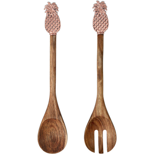 Pineapple - 13" Acacia 2 Piece Utensil Set