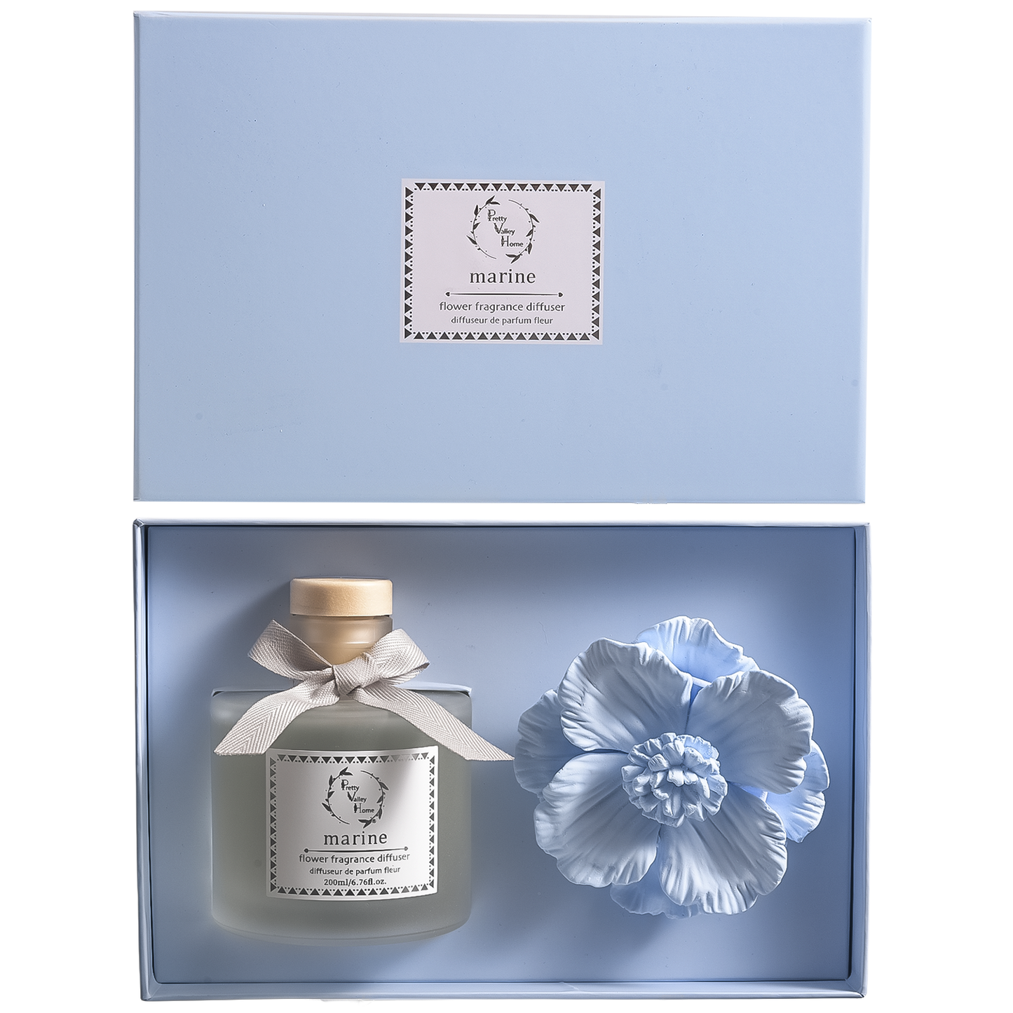 Green - Diffuser Sets Gifts Ceramic Flower (2025)-Pretty Valley Home: White Jasmine-Green