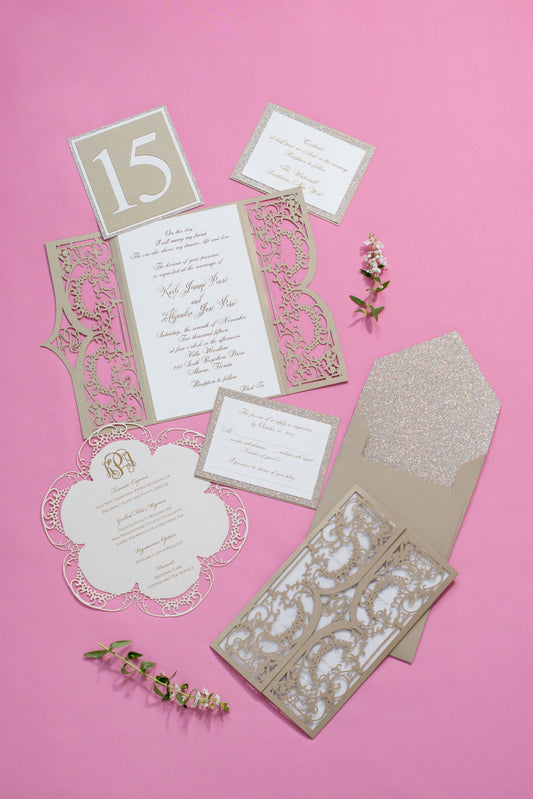 Laser Cut Lace Invitation by Bliss Imprints